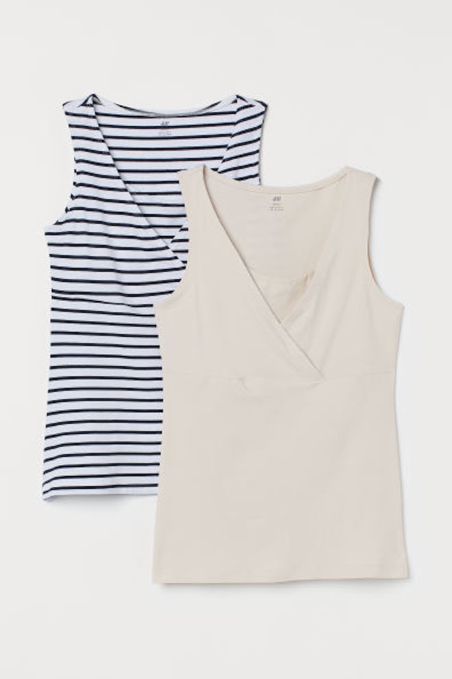 Two nursing tanks from H&M with plunge v-neck