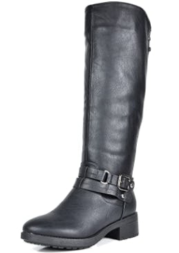 If you&rsquo;re looking for shoes to wear with leggings, consider these knee-high motorcycle boots.