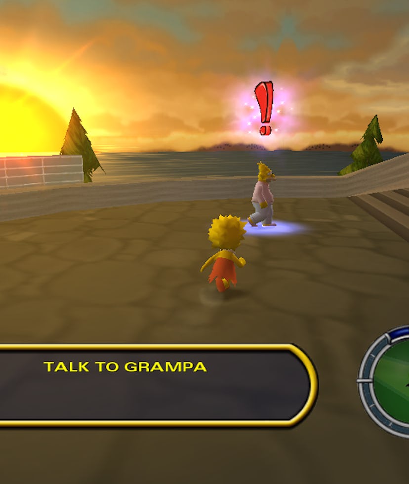A screenshot from the original Simpsons Hit & Run video game. Gaming. Games.