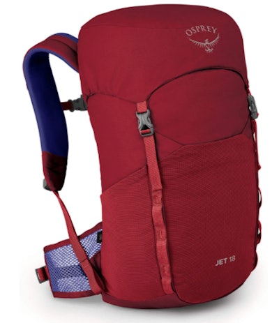 Red venting backpack