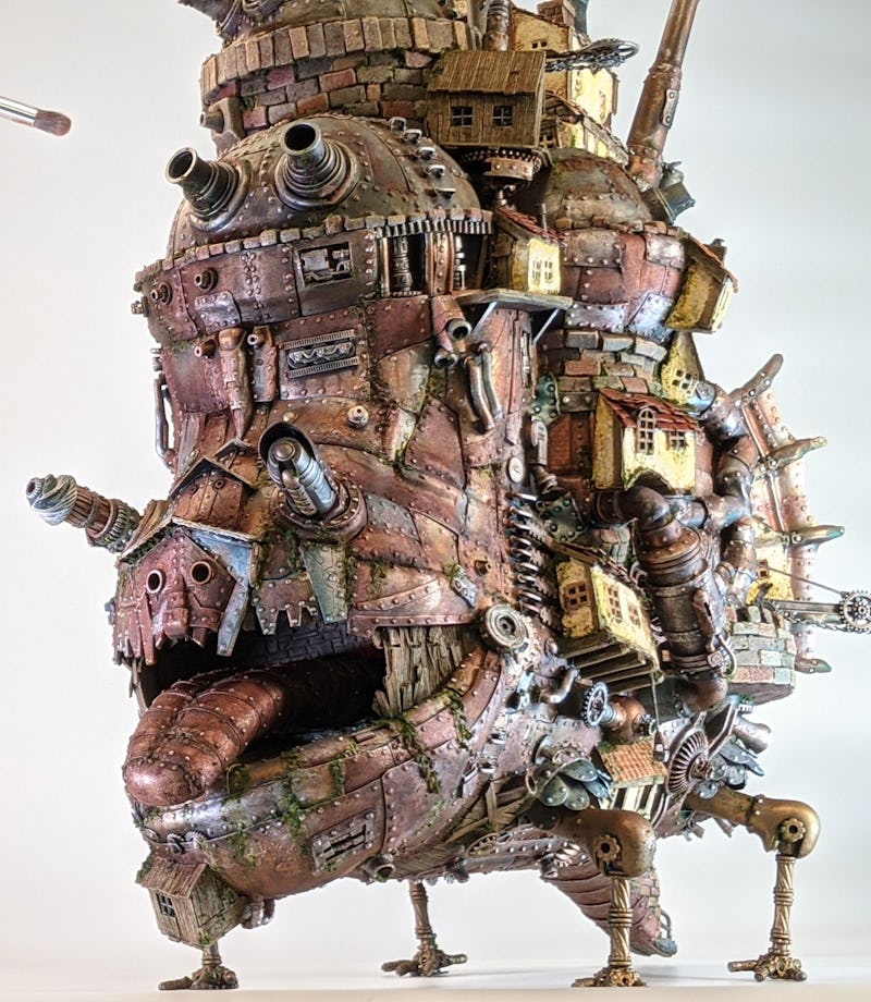 A model of Howl's Moving Castle from Studio Ghibli and Hiyao Miyazaki made out of junk. Movies. Film...