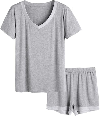 Latuza V-neck Sleepwear Short Sleeve Pajama Set