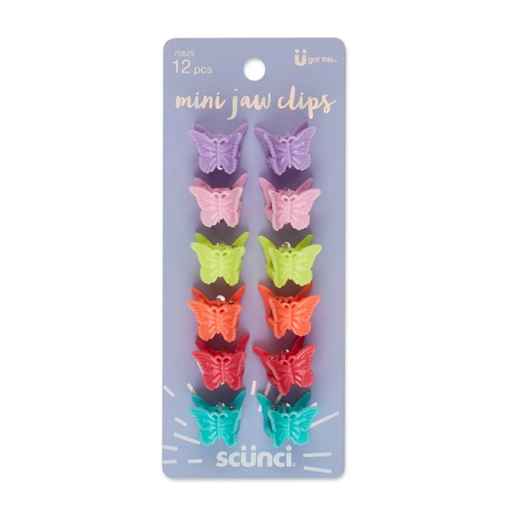 Butterfly Bright Colors Mini Jaw Clips - 12ct
