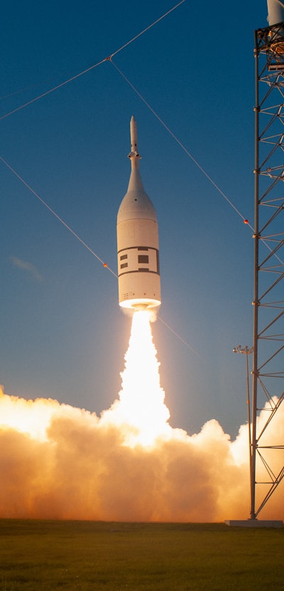 A test launch of the Orion capsule.