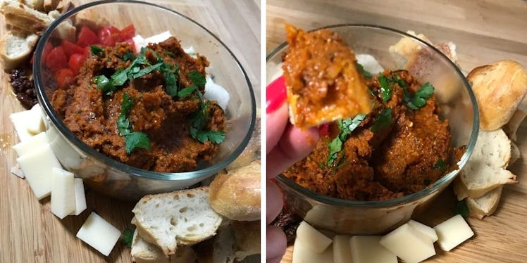 Carrot dip with bread
