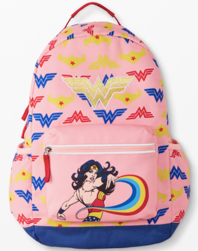 Hanna Anderson backpack with Wonder Woman on it