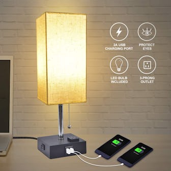 GOLSPARK USB Bedside Table Lamp