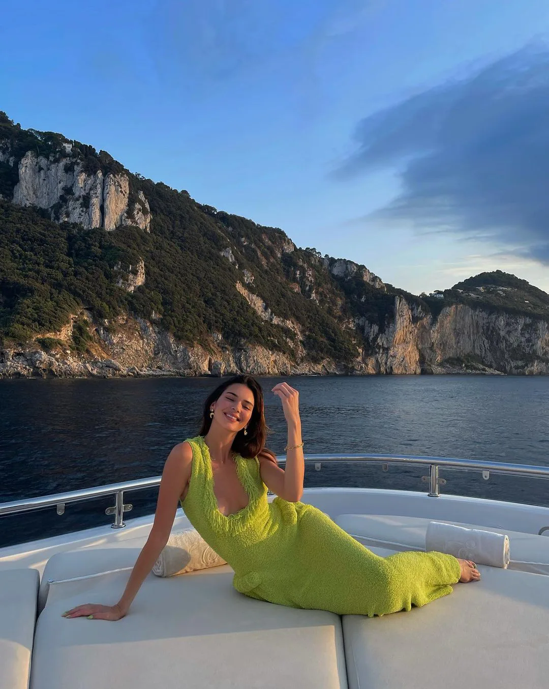 kendall jenner purple dress boat Kendall Jenner's Clingy Lavender Dress Is Peak Summer