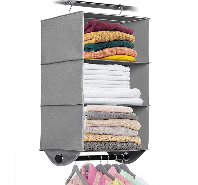 Hanging Closet Organizer with Garment Rod