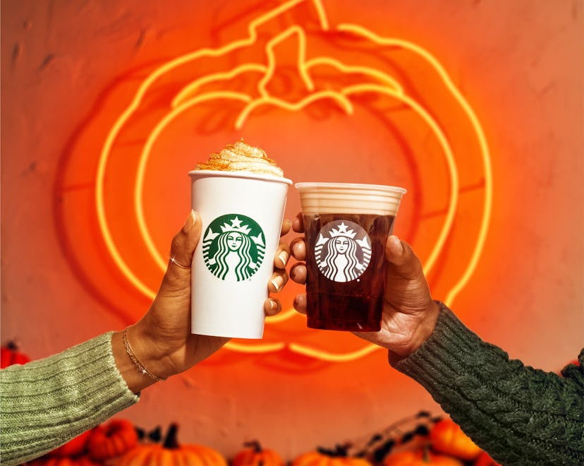 Pumpkin spice lattes are back at Starbucks.
