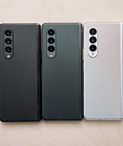Three Galaxy Z Fold 3's side-by-side