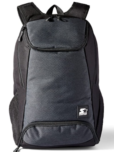 Black sports backpack with a sneaker compartment
