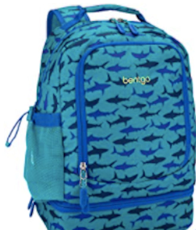 Shark Bentgo backpack with zip pouch lunch box
