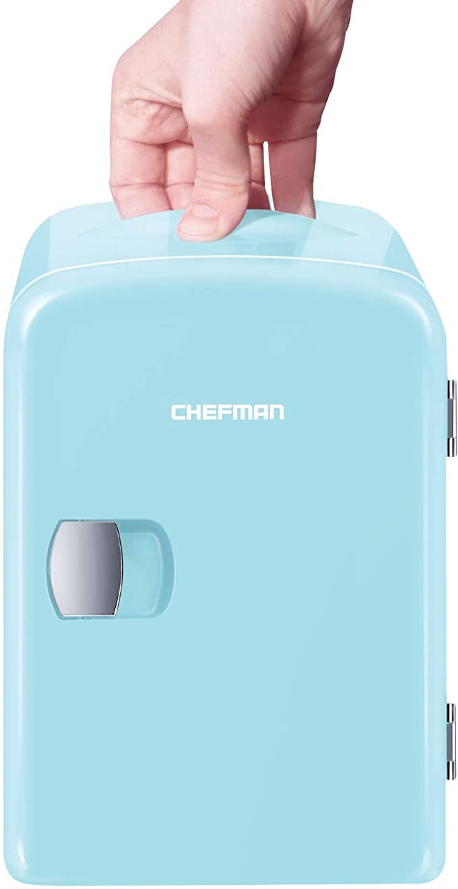 Chefman Mini Portable Blue Personal Fridge