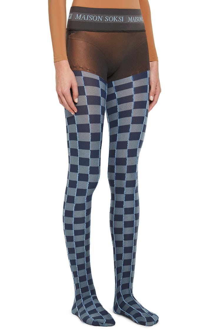 Maison Soski Alienation Grey Blue Tights