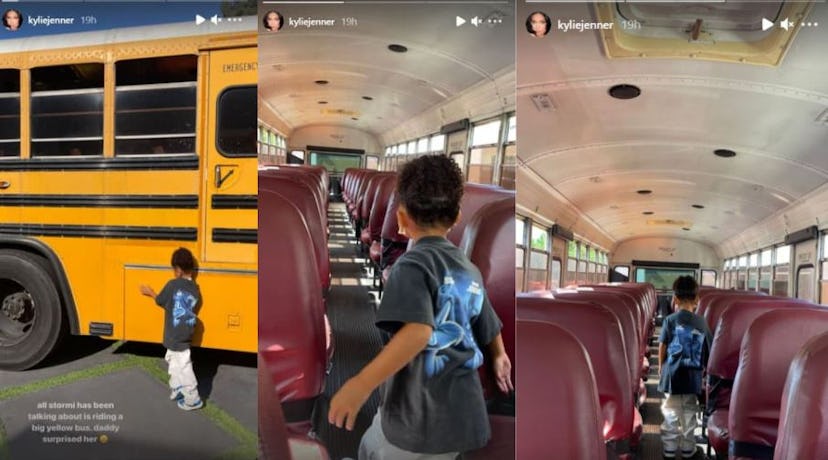 Travis Scott and Kylie Jenner surprised Stormi Webster with a school bus.