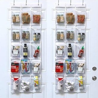 SimpleHouseware Crystal Clear Over the Door Hanging Pantry Organizer (2-Pack)