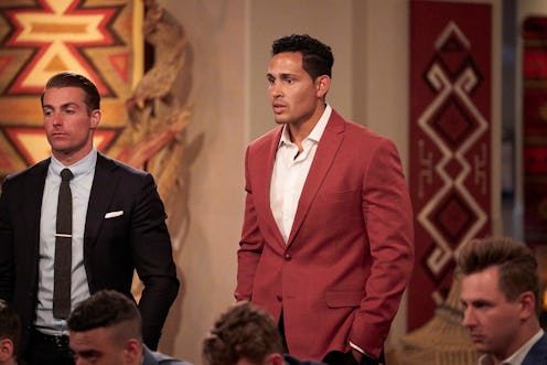 Thomas Jacobs being grilled by his co-contestants during Katie Thurston's season of 'The Bachelorett...