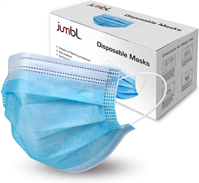 Jumbl Blue Disposable Face Masks (50-Pack)