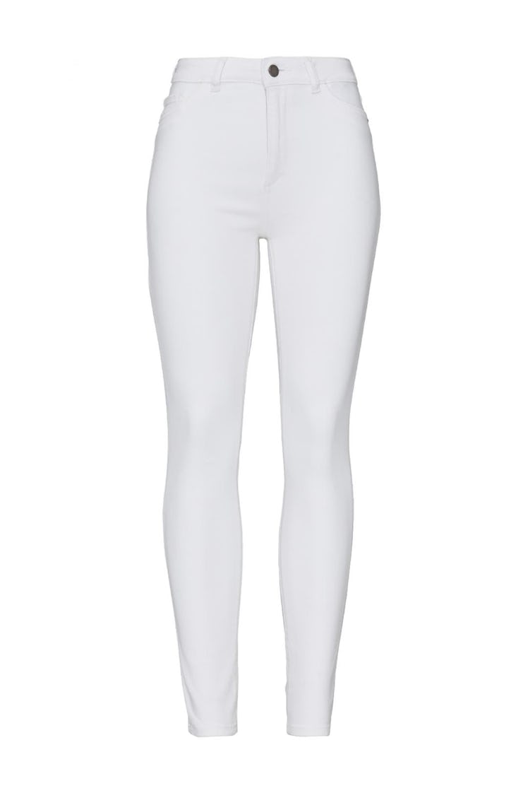 White Farrow high rise jeans from DL1961, available to shop or rent via Rent The Runway.
