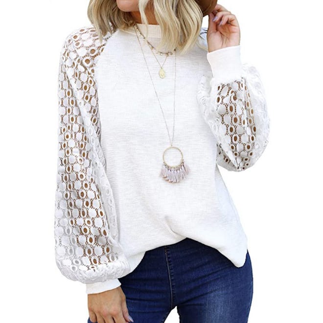 MIHOLL Lace Sleeve Top