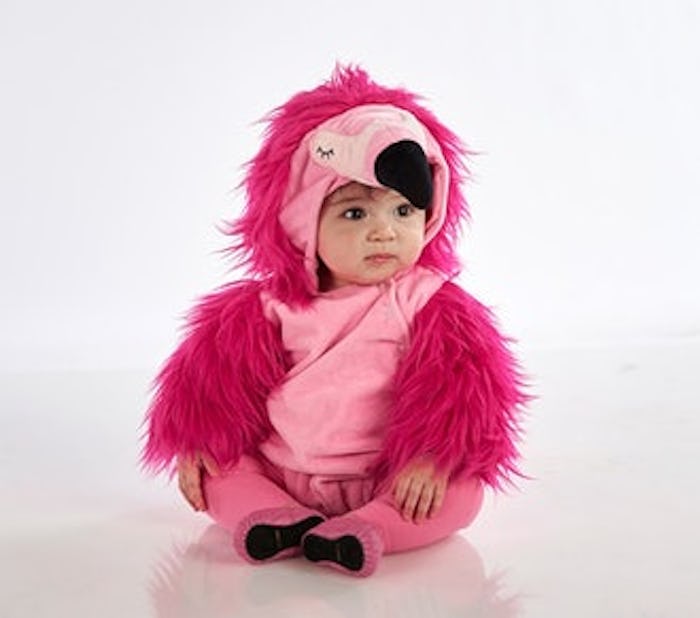 toddler in flamingo halloween costume
