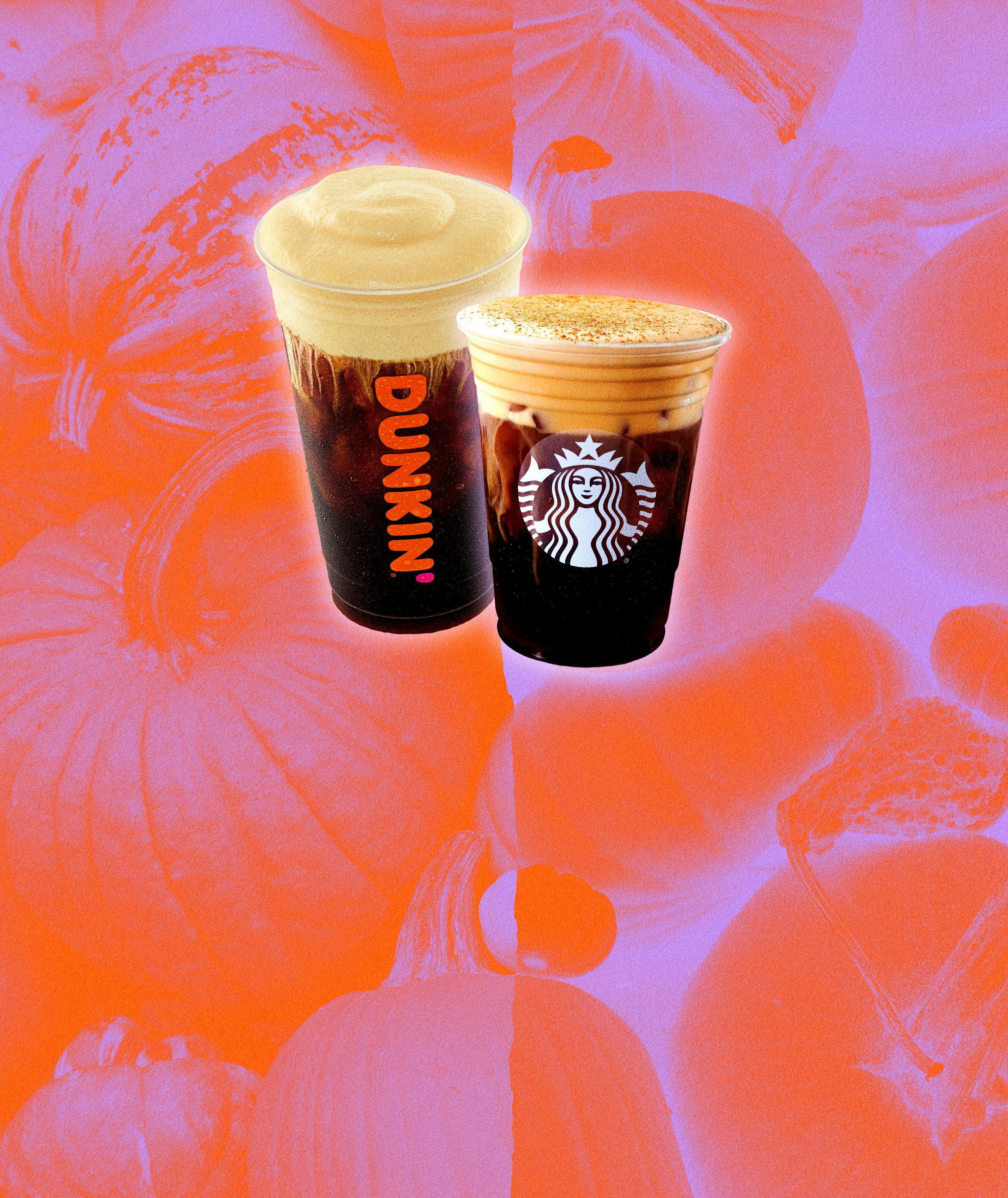 Here's how Starbucks versus Dunkin's Pumpkin Cream Cold Brew compare.