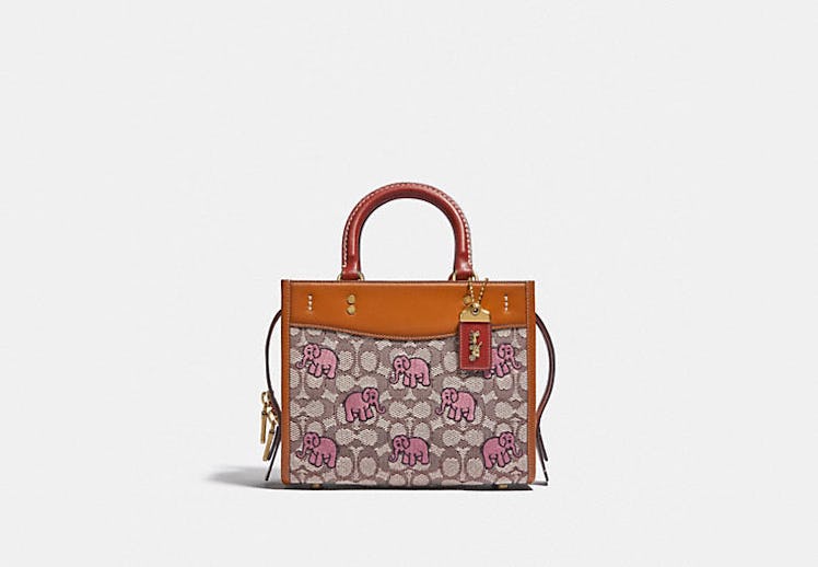 Coach Rogue 25 bag in Signature Textile Jacquard With Embroidered Elephant Motif.