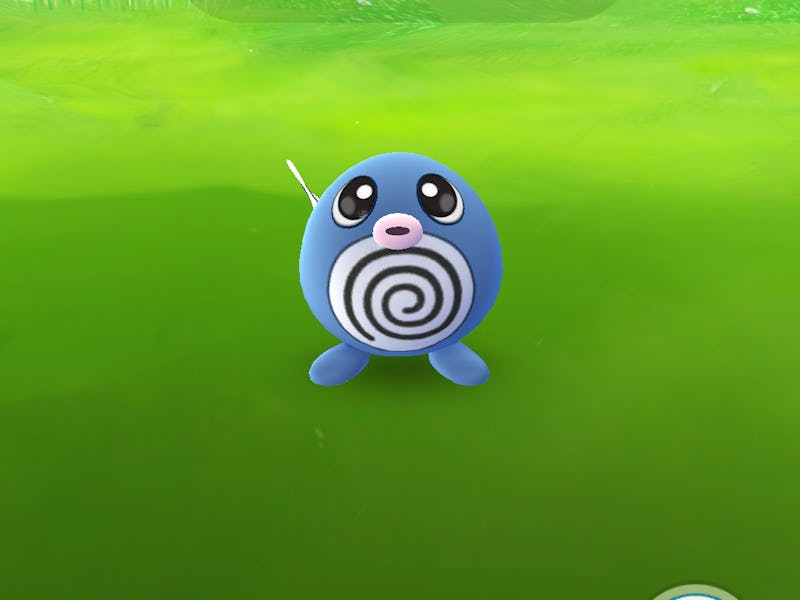 A screenshot from the first version of Pokémon GO