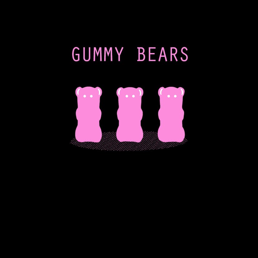 Gummy bears are household items used before anal play.