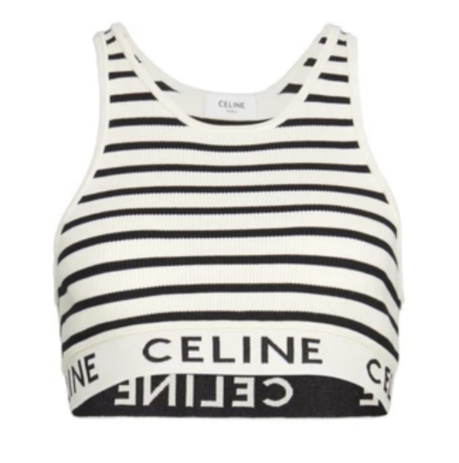 SASOM  apparel Celine Striped Sports Bra off white Check the