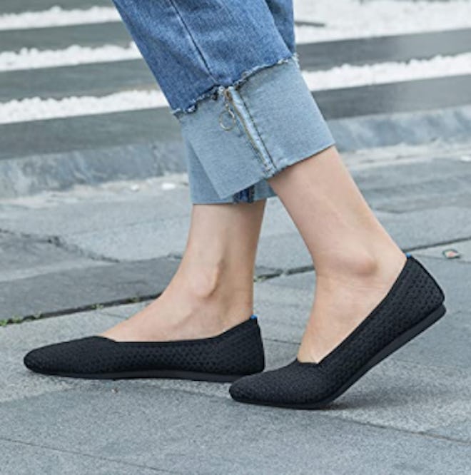 Frank Mully Pointed Toe Knit Ballet Flats 
