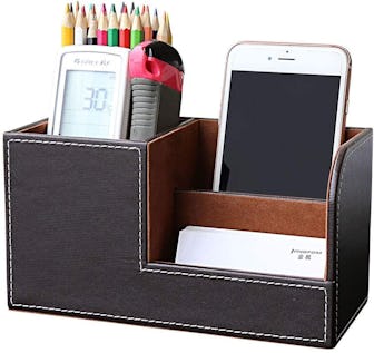 KINGFOM PU Leather Desk Organizer