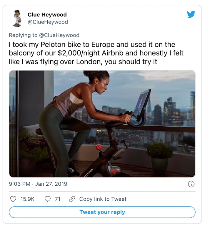 Peloton has been mocked in the past for depicting its exercise bikes being used in luxurious setting...