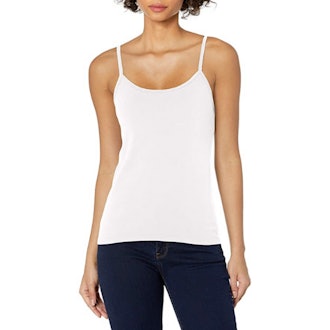 Hanes Stretch Cotton Cami with Built-in Shelf Bra