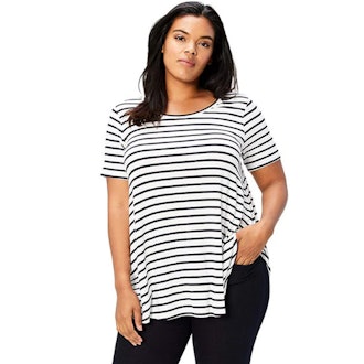 Daily Ritual Plus Size Jersey Short-Sleeve Scoop Neck Swing T-Shirt