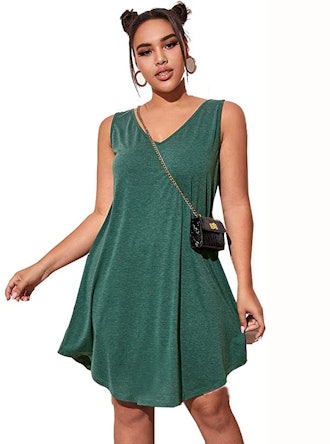 Romwe Plus Size Casual Sleeveless Dress