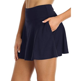 Oalka Athletic Pleated Skirt with Pockets