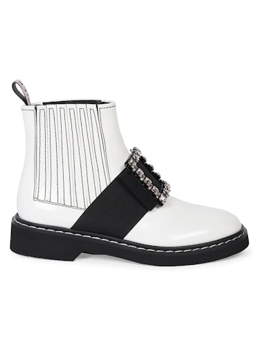 Viv Rangers Leather Chelsea Boots from Roger Vivier, available to shop on Saks Fifth Avenue.