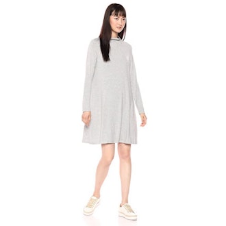 Daily Ritual Jersey Mock-Neck Swing Dress