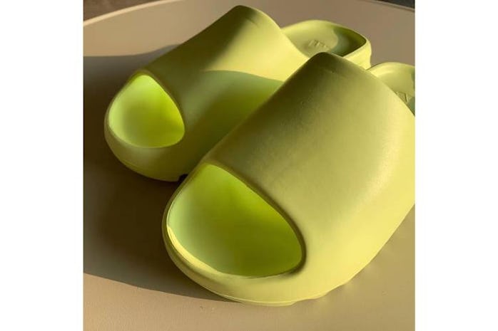 Kanye West Yeezy slide glow green