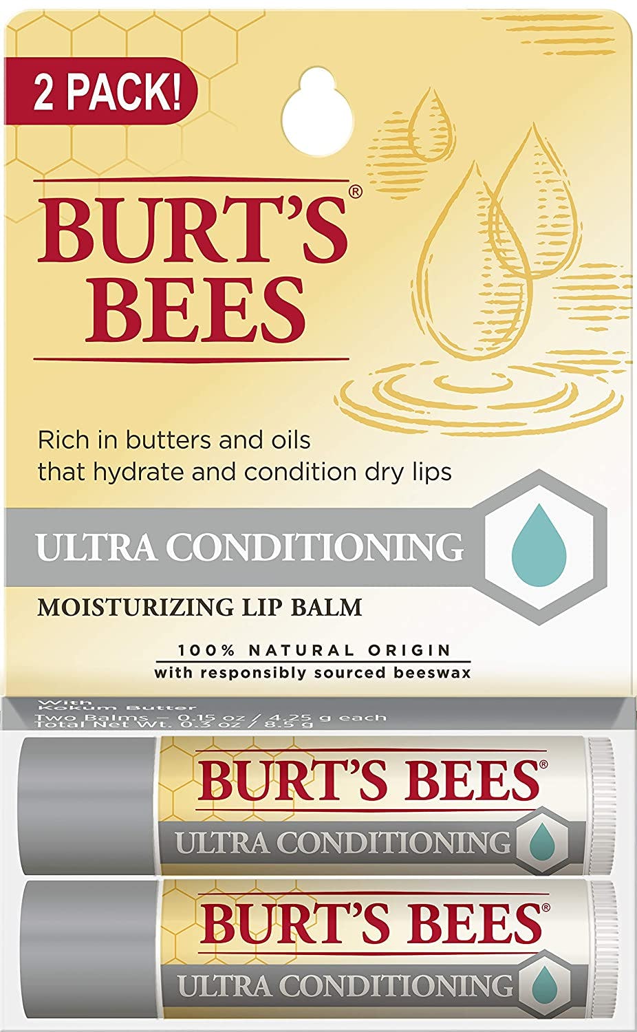 Burt&rsquo;s Bees Moisturizing Lip Balm (2-Pack)