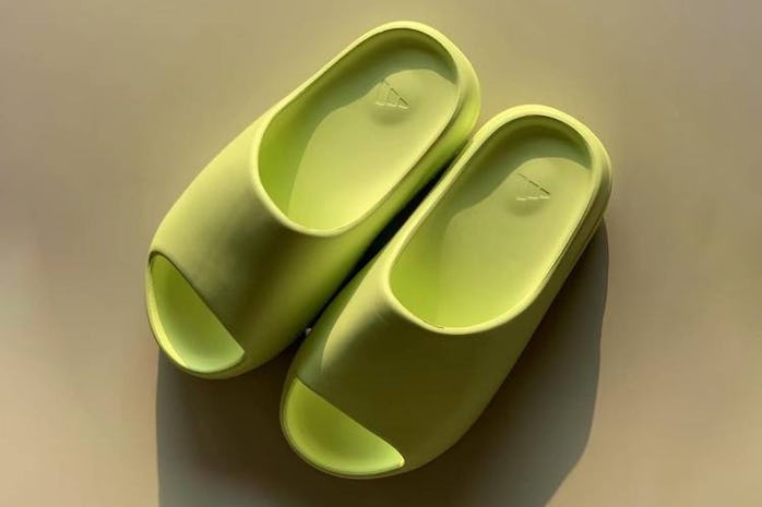 Kanye West Yeezy slide glow green