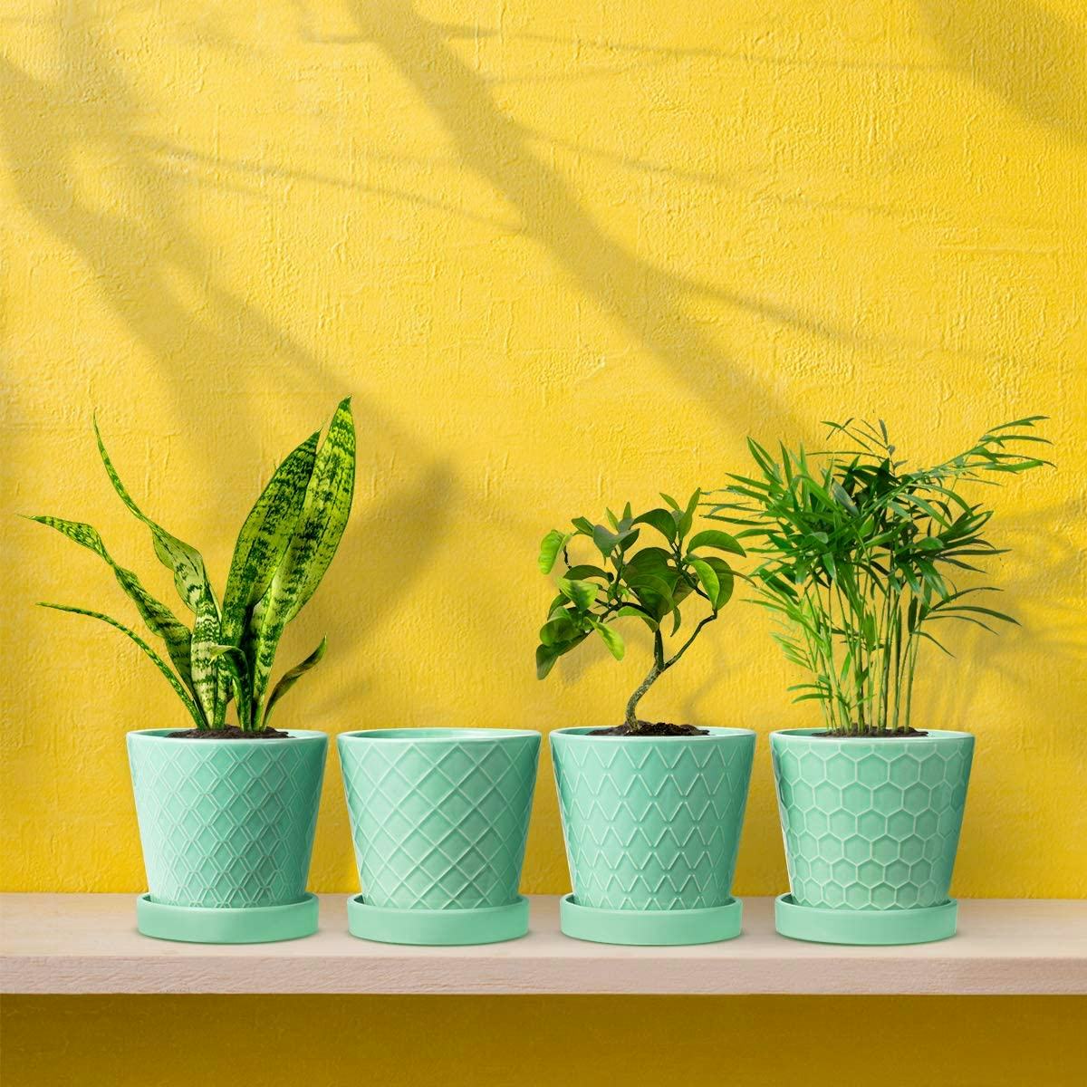 BUYMAX Ceramic Plant Pots