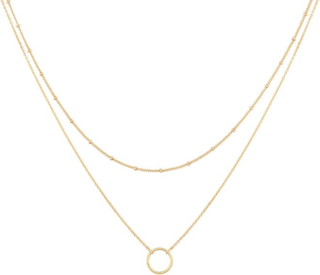 Mevecco 18k Gold Plated Layered Pendant
