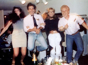 Kors at a Christmas party with his team in the '80s.