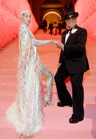 Kors with Gigi Hadid on the steps of the Met Gala in 2019.