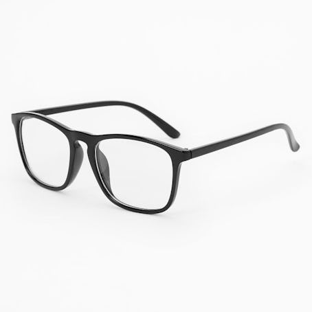 Solid Black Retro Clear Glass Frames