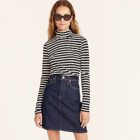 Tissue Turtleneck T-shirt in Stripes