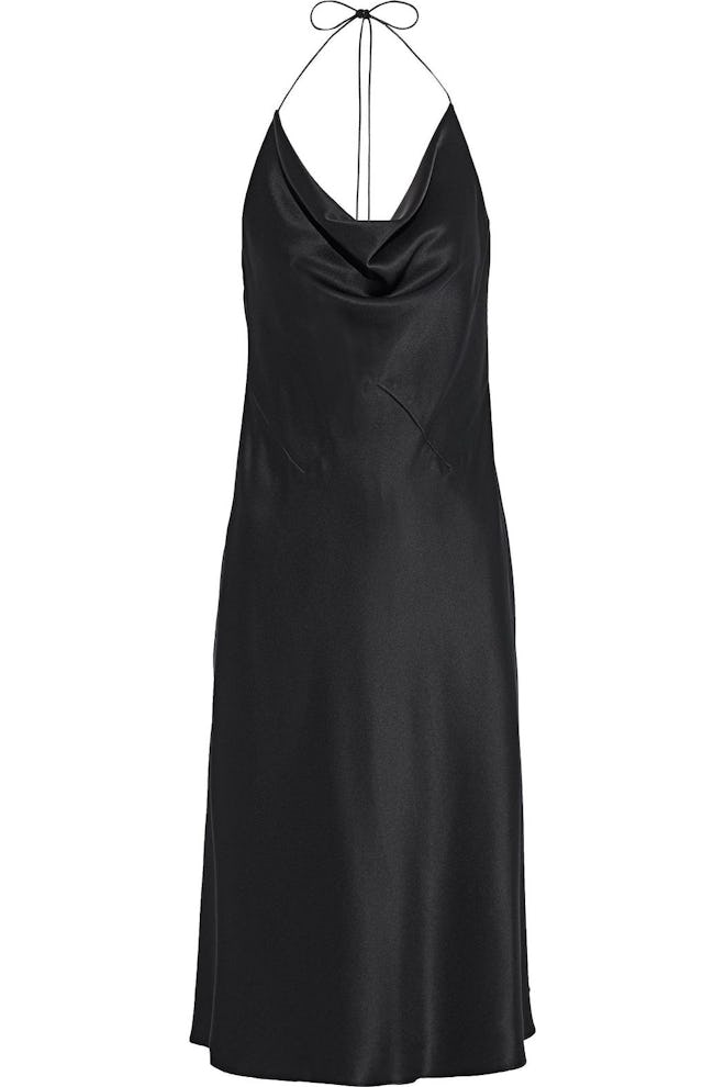 Cushnie Draped Silk-Satin Halterneck Slip Dress The Outnet Sale